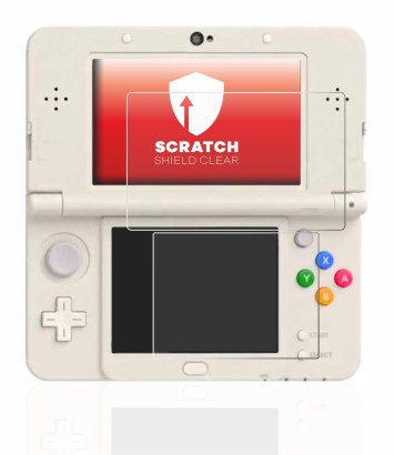 Imagen del dispositivo Nintendo New 3DS con una amplia variedad de protectores de pantalla.