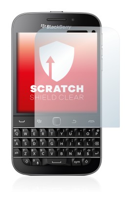 Imagen del dispositivo Blackberry Classic Q20 con una amplia variedad de protectores de pantalla.