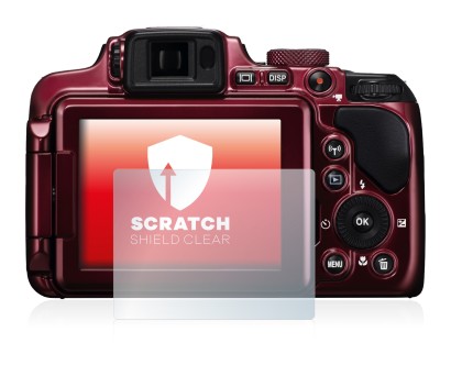 Image de l'appareil Nikon Coolpix P610 avec une grande variété de protections d'écran.