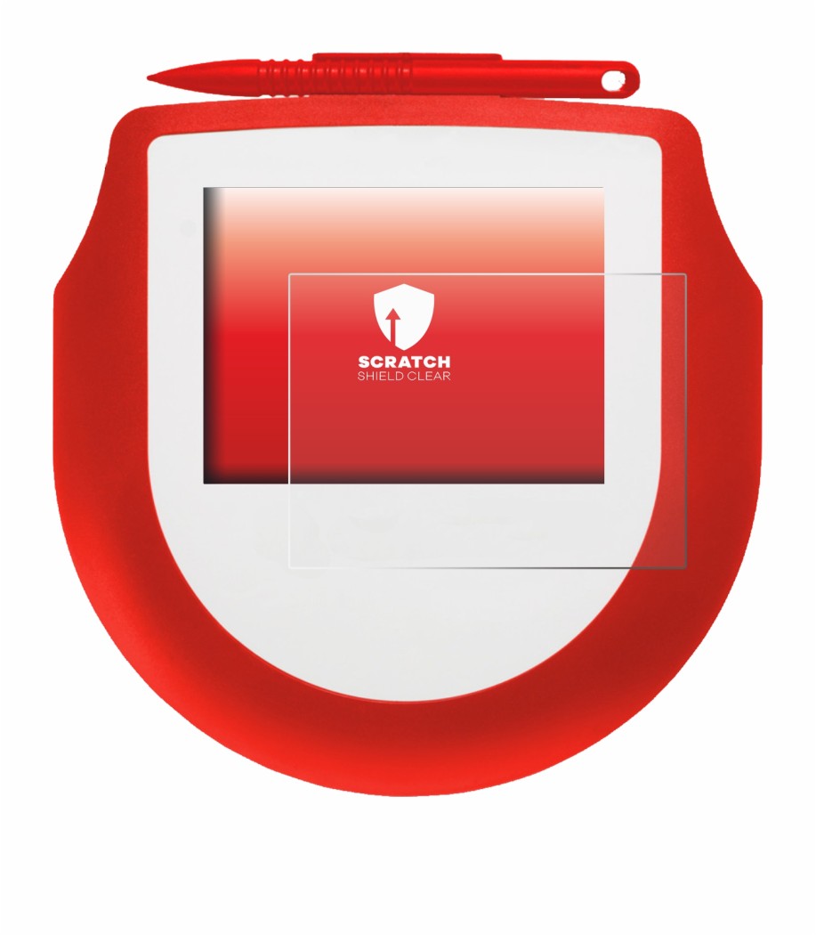 Abbildung des Geräts Signotec Signature Pad Omega mit einer Vielzahl des Displayschutzes.