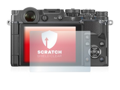 Immagine del dispositivo Olympus PEN-F con un'ampia varietà di protezioni per lo schermo.