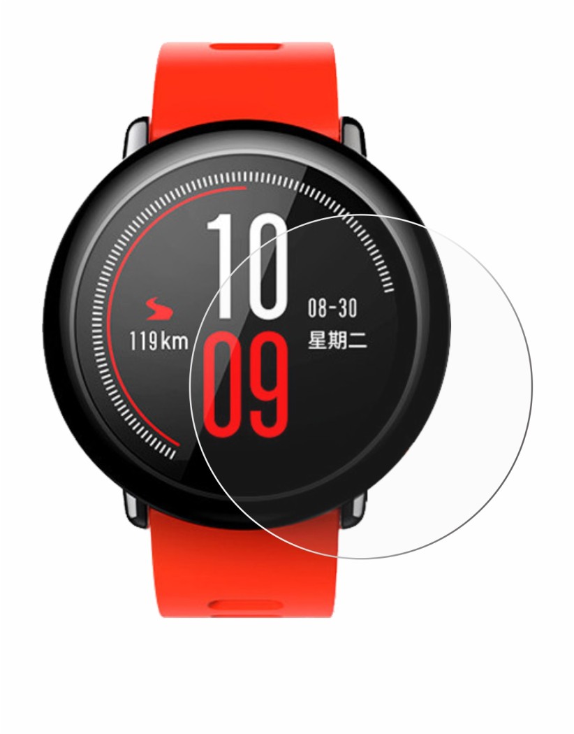 Abbildung des Geräts Huami Amazfit Pace mit einer Vielzahl des Displayschutzes.