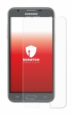 Abbildung des Geräts Samsung Galaxy J3 2017 mit einer Vielzahl des Displayschutzes.