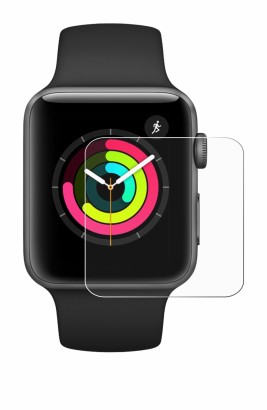 Abbildung des Geräts Apple Watch Series 3 (42 mm) mit einer Vielzahl des Displayschutzes.