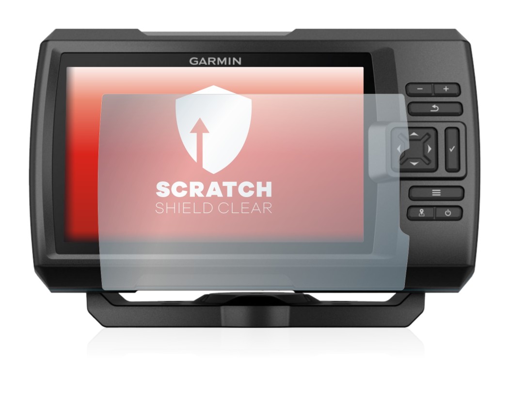 Immagine del dispositivo Garmin Striker Plus 5cv con un'ampia varietà di protezioni per lo schermo.