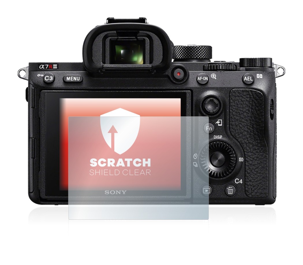 Image de l'appareil Sony Alpha 7R III avec une grande variété de protections d'écran.