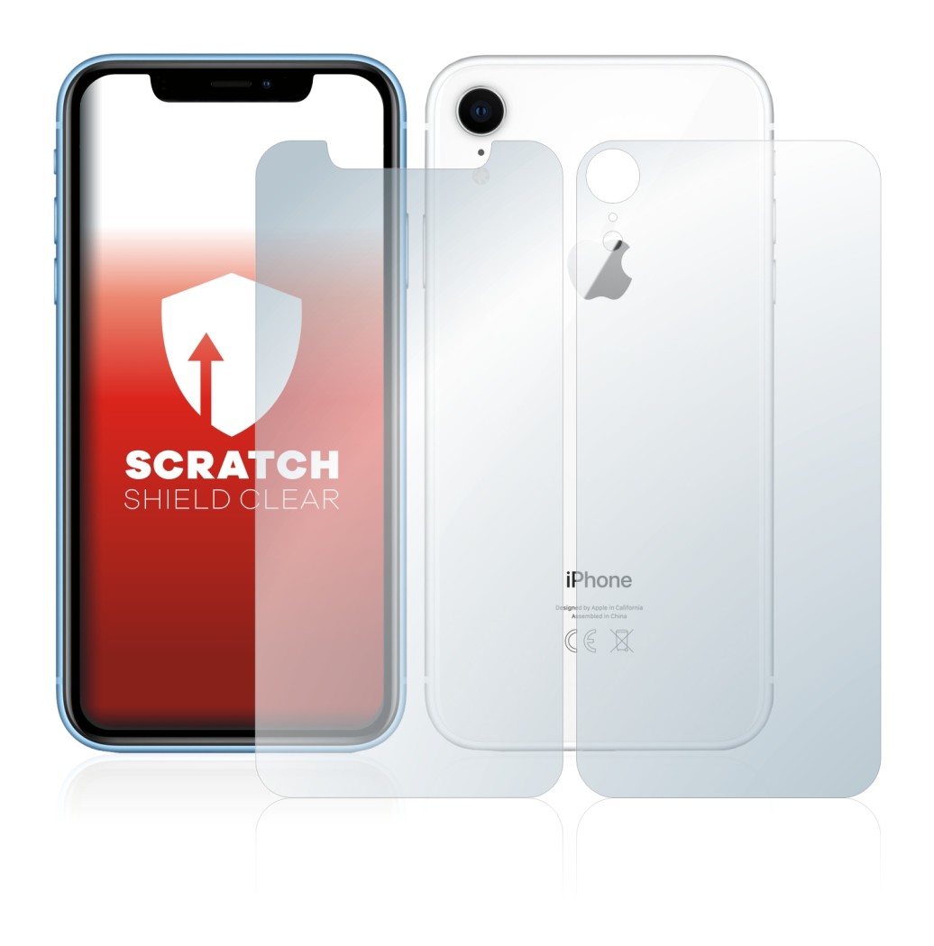 Image de l'appareil Apple iPhone XR (Avant+Arrière) avec une grande variété de protections d'écran.