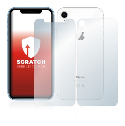 Image de l'appareil Apple iPhone XR (Avant+Arrière) avec une grande variété de protections d'écran.