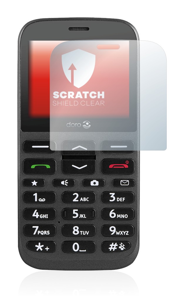 Immagine del dispositivo Doro 1370 con un'ampia varietà di protezioni per lo schermo.