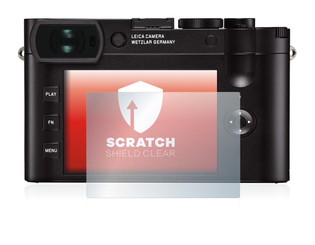 Image de l'appareil Leica Q2 avec une grande variété de protections d'écran.