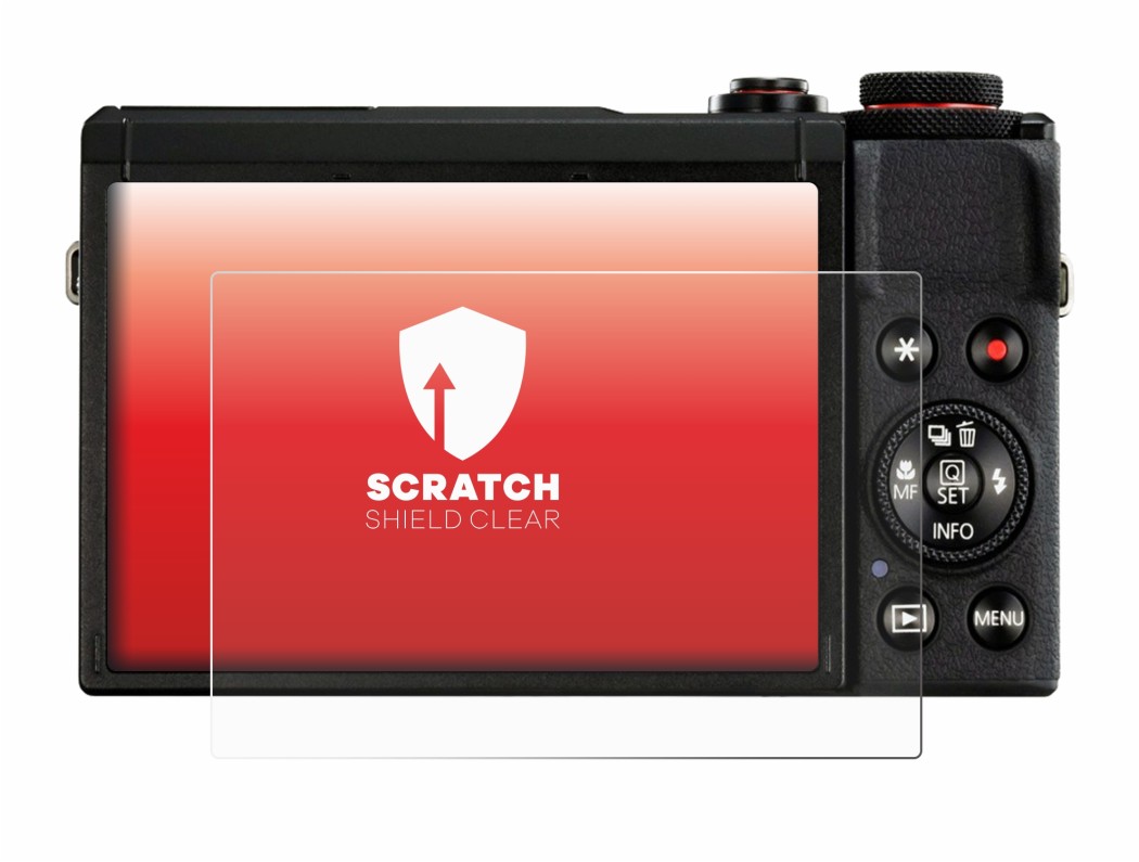 Image of the device Canon PowerShot G7 X Mark III with a wide variety of screen protectors.