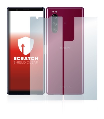 Image of the device Sony Xperia 5 (Front+Back) with a wide variety of screen protectors.