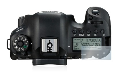 Image of the device Canon EOS 6D (top plate display) with a wide variety of screen protectors.
