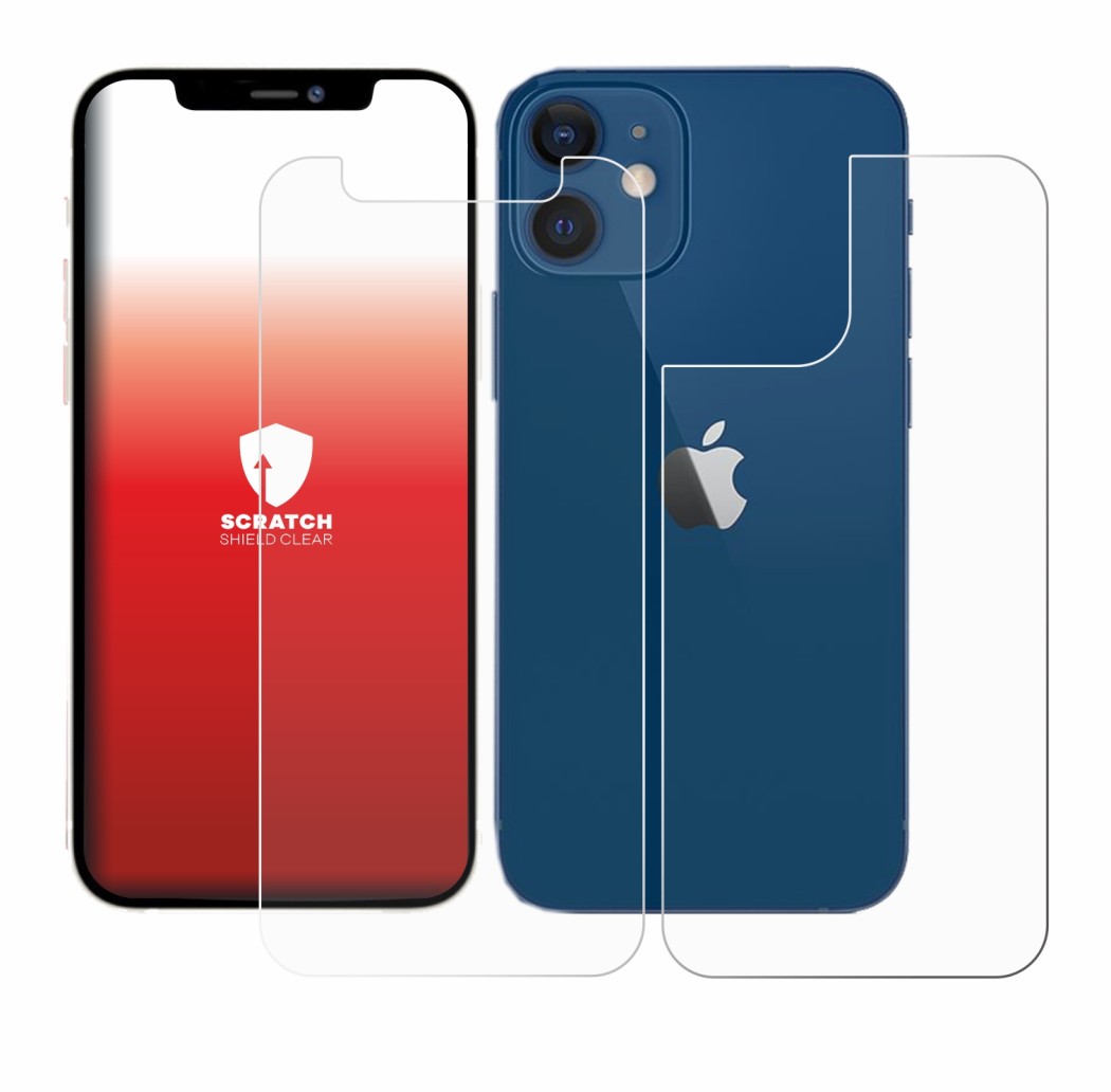 Image of the device Apple iPhone 12 mini (Front+Back) with a wide variety of screen protectors.