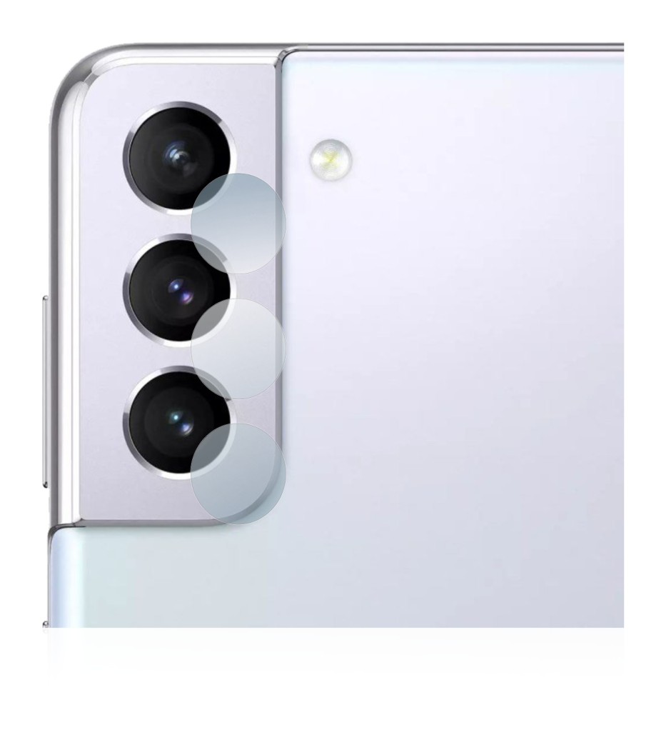 Image de l'appareil Samsung Galaxy S21 5G (Caméra UNIQUEMENT) avec une grande variété de protections d'écran.
