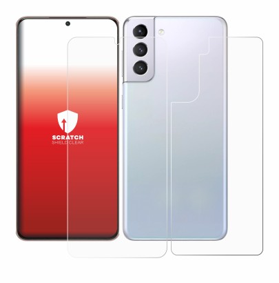 Immagine del dispositivo Samsung Galaxy S21 Plus 5G (Fronte+Retro) con un'ampia varietà di protezioni per lo schermo.