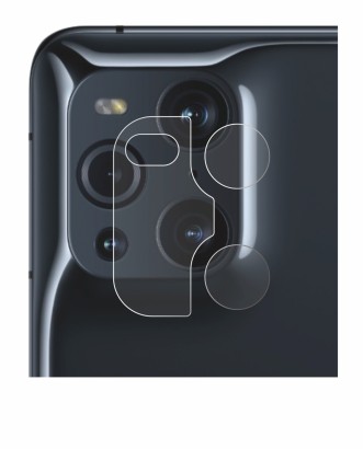 Abbildung des Geräts Oppo Find X3 Pro (NUR Kameraschutz) mit einer Vielzahl des Displayschutzes.