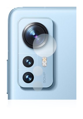 Abbildung des Geräts Xiaomi 12 (NUR Kameraschutz) mit einer Vielzahl des Displayschutzes.