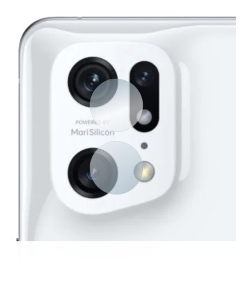 Abbildung des Geräts Oppo Find X5 Pro (NUR Kameraschutz) mit einer Vielzahl des Displayschutzes.