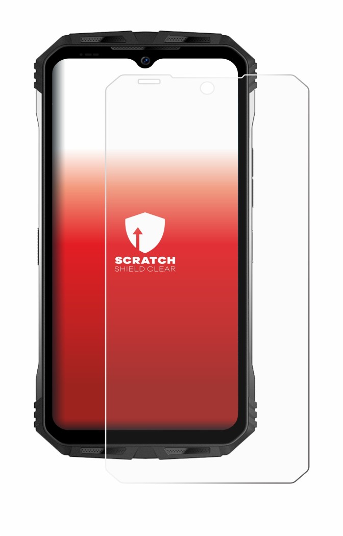 Image de l'appareil Doogee S100 avec une grande variété de protections d'écran.