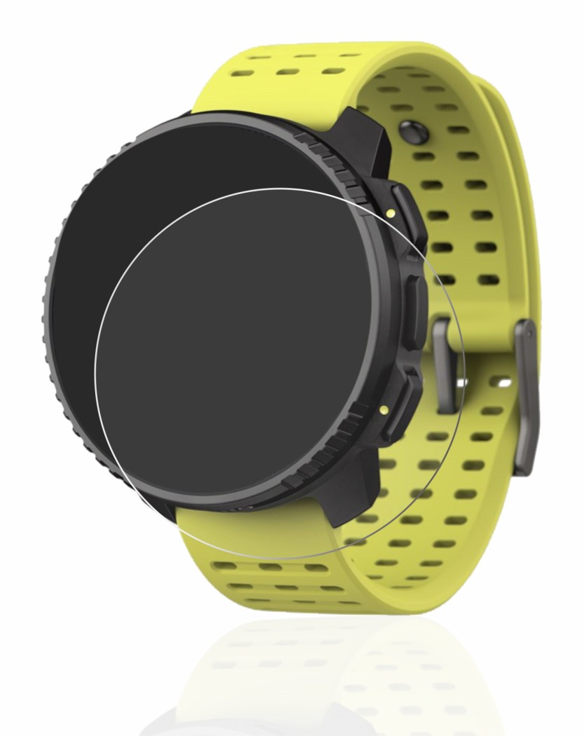 Image de l'appareil Suunto Vertical avec une grande variété de protections d'écran.