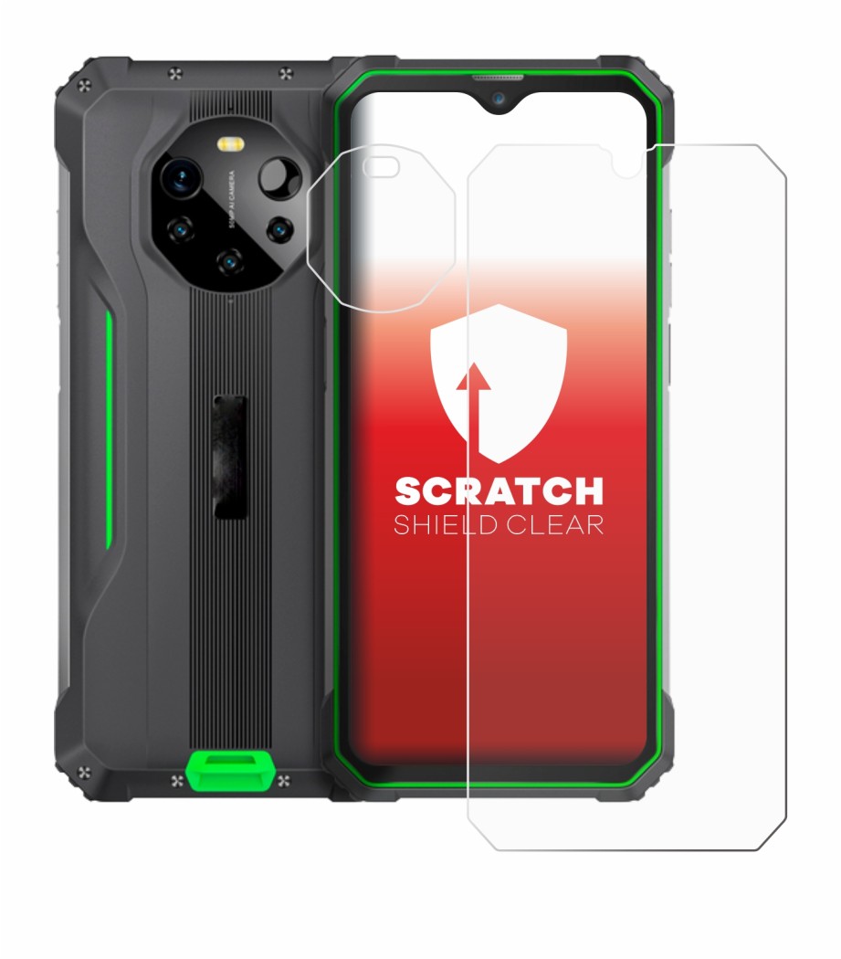 Immagine del dispositivo Blackview BL8800 5G (Fronte+Fotocamera) con un'ampia varietà di protezioni per lo schermo.