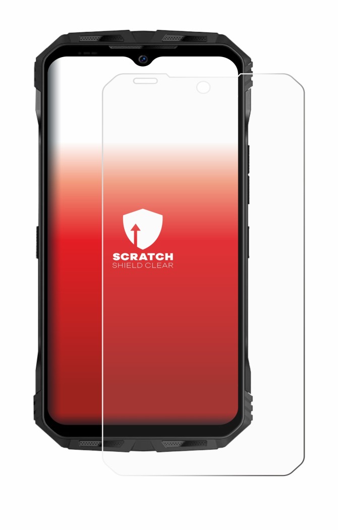 Image de l'appareil Doogee V30T avec une grande variété de protections d'écran.