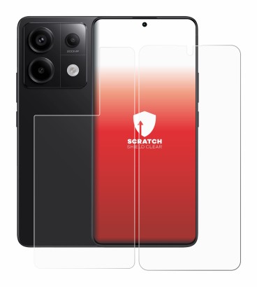 Image of the device Xiaomi Redmi Note 13 Pro 5G (Front+Back) with a wide variety of screen protectors.