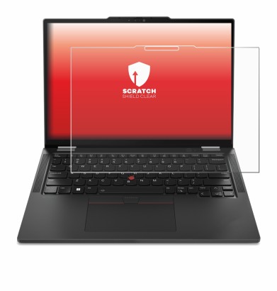 Abbildung des Geräts Lenovo ThinkPad X13 2-in-1 Gen 5 mit einer Vielzahl des Displayschutzes.