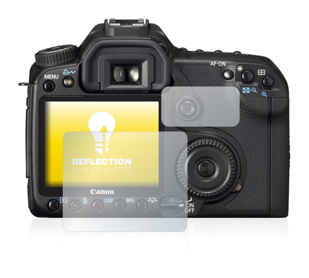 Image of the device Canon EOS 40D with a wide variety of screen protectors.