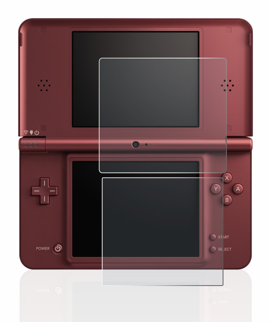 Image de l'appareil Nintendo DSi XL avec une grande variété de protections d'écran.