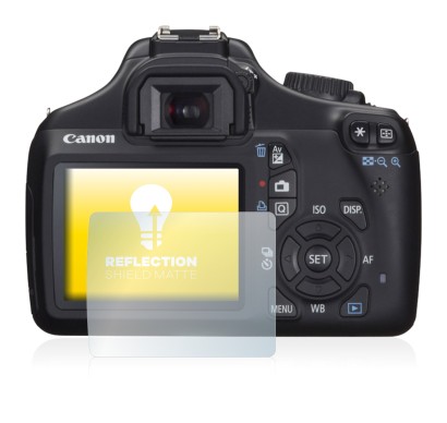 Image of the device Canon EOS 1100D with a wide variety of screen protectors.
