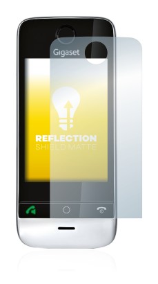 Abbildung des Geräts Gigaset SL910 (runde Aussparung) mit einer Vielzahl des Displayschutzes.