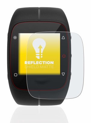 Immagine del dispositivo Polar M400 con un'ampia varietà di protezioni per lo schermo.