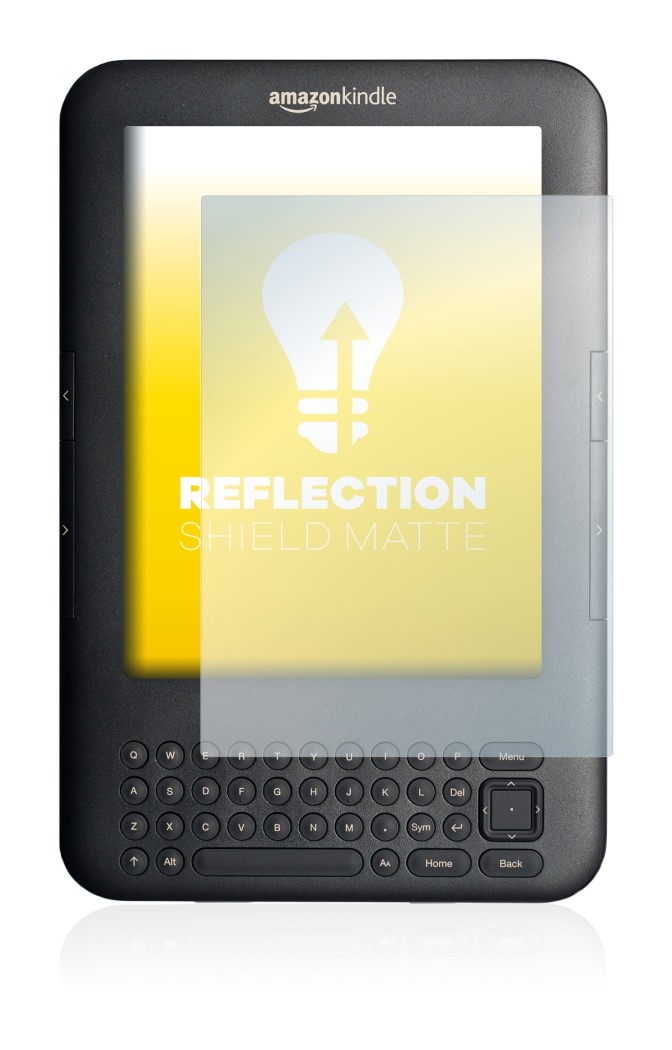 Image de l'appareil Amazon Kindle 3 avec une grande variété de protections d'écran.