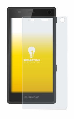 Abbildung des Geräts Fairphone 2 mit einer Vielzahl des Displayschutzes.