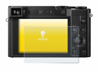 Abbildung des Geräts Panasonic Lumix DMC-TZ101 mit einer Vielzahl des Displayschutzes.