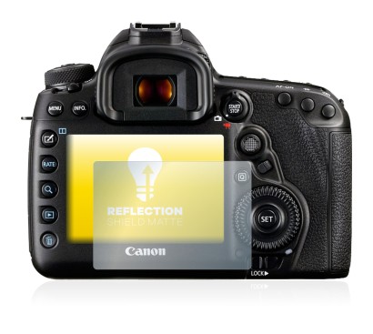 Image of the device Canon EOS 5D Mark IV with a wide variety of screen protectors.
