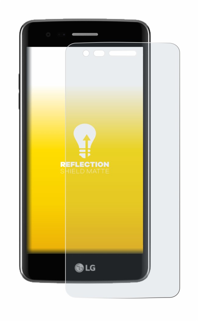 Imagen del dispositivo LG K8 2017 con una amplia variedad de protectores de pantalla.