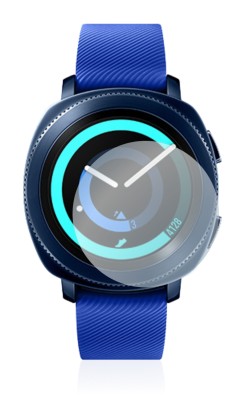Imagen del dispositivo Samsung Gear Sport con una amplia variedad de protectores de pantalla.