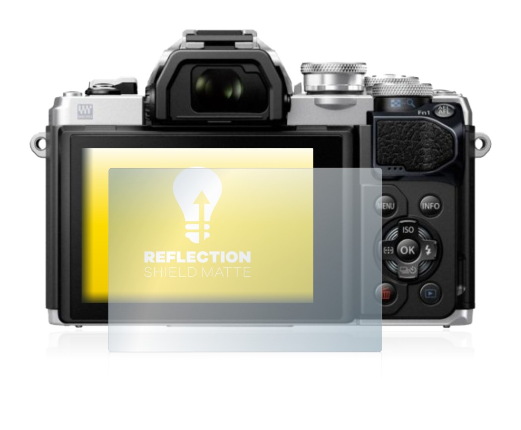 Immagine del dispositivo Olympus OM-D E-M10 Mark III con un'ampia varietà di protezioni per lo schermo.