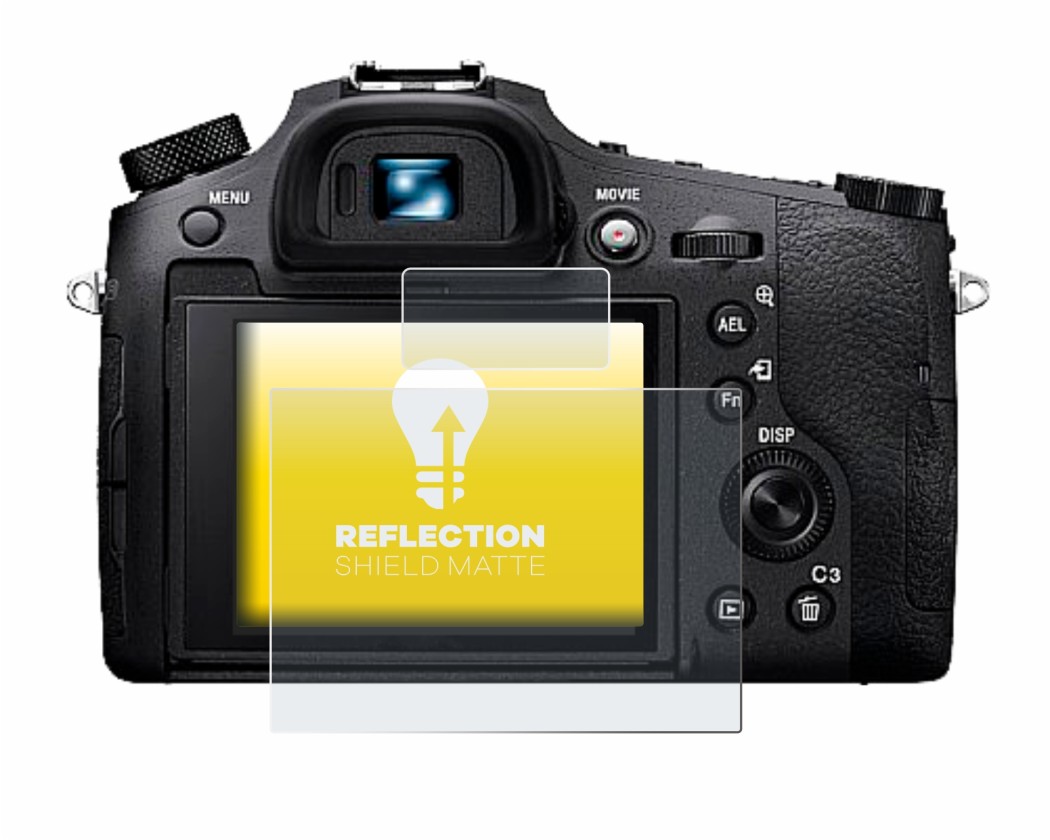 Image de l'appareil Sony Cyber-Shot DSC-RX10 IV avec une grande variété de protections d'écran.