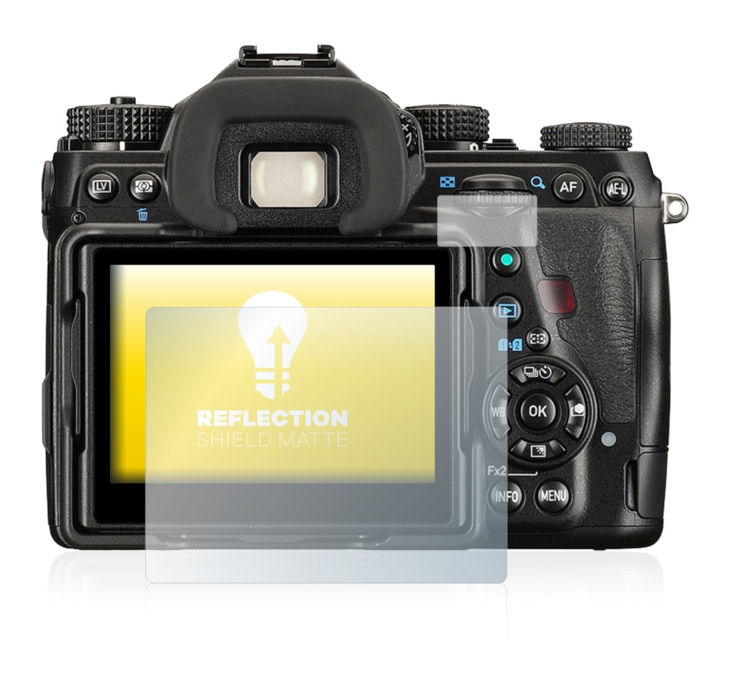 Imagen del dispositivo Pentax K-1 Mark II con una amplia variedad de protectores de pantalla.