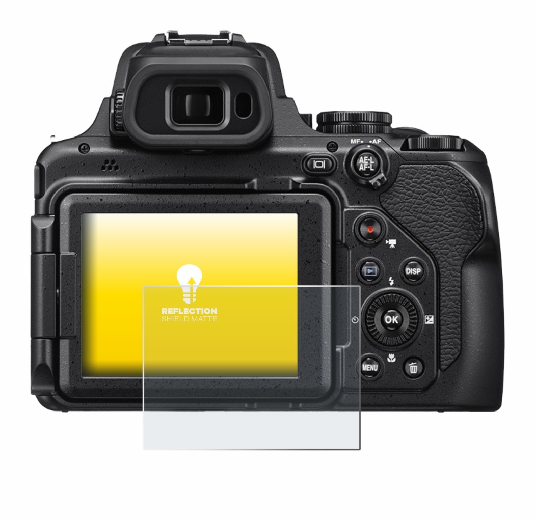 Image of the device Nikon Coolpix P1000 with a wide variety of screen protectors.