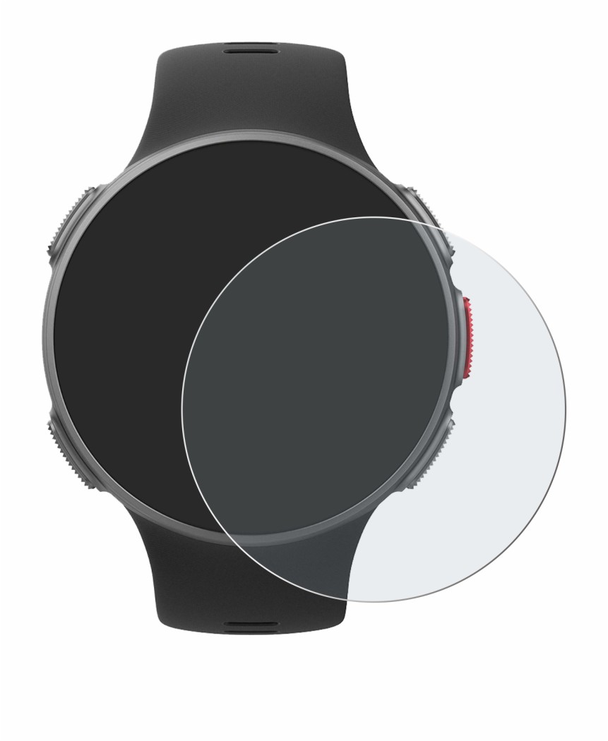 Abbildung des Geräts Polar Vantage V mit einer Vielzahl des Displayschutzes.