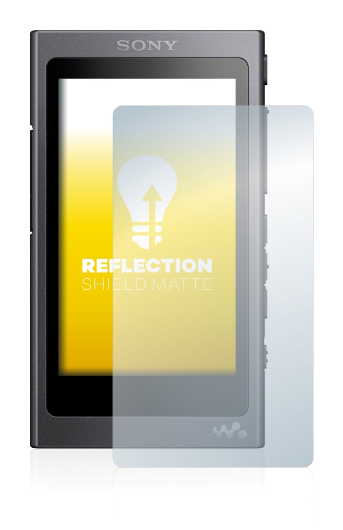 Abbildung des Geräts Sony Walkman A40 mit einer Vielzahl des Displayschutzes.