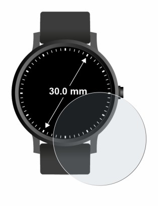 Abbildung des Geräts Kreisrunde Displays (ø: 30 mm) mit einer Vielzahl des Displayschutzes.