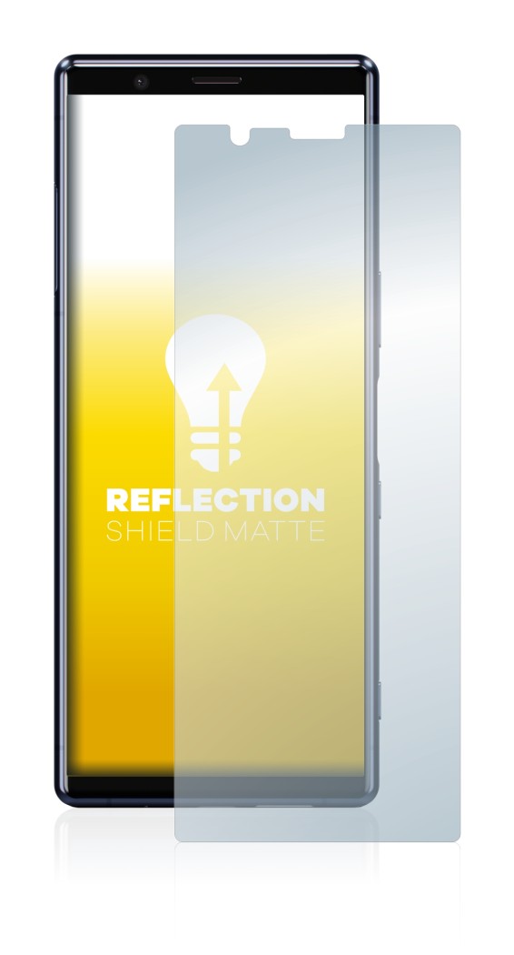 Abbildung des Geräts Sony Xperia 5 mit einer Vielzahl des Displayschutzes.