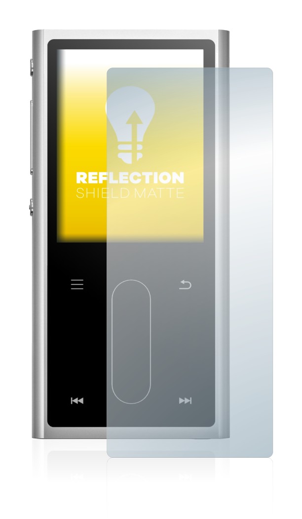 Image de l'appareil FiiO M3K avec une grande variété de protections d'écran.