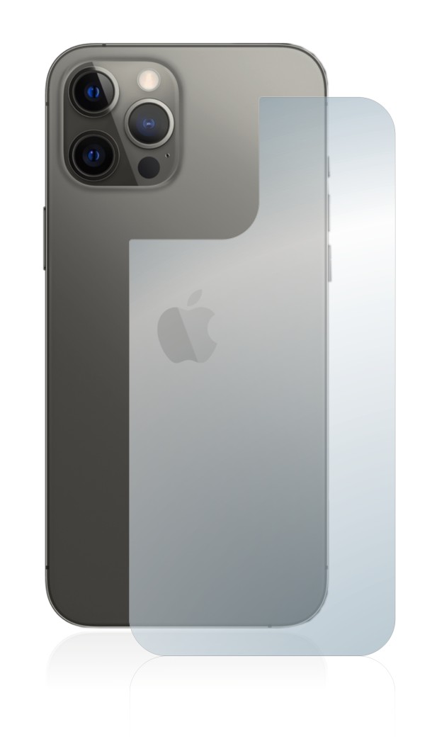 Immagine del dispositivo Apple iPhone 12 Pro Max (Posteriore) con un'ampia varietà di protezioni per lo schermo.